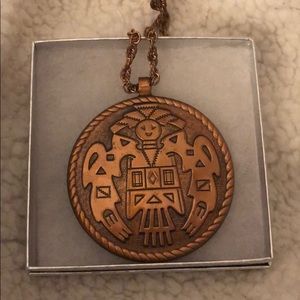 Vintage Copper Colored necklace with chain.